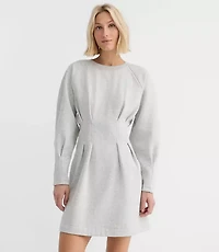 Heathered Pleated Terry Mini Dress