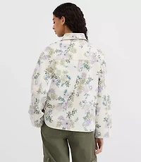 Petite Floral Denim Chore Jacket