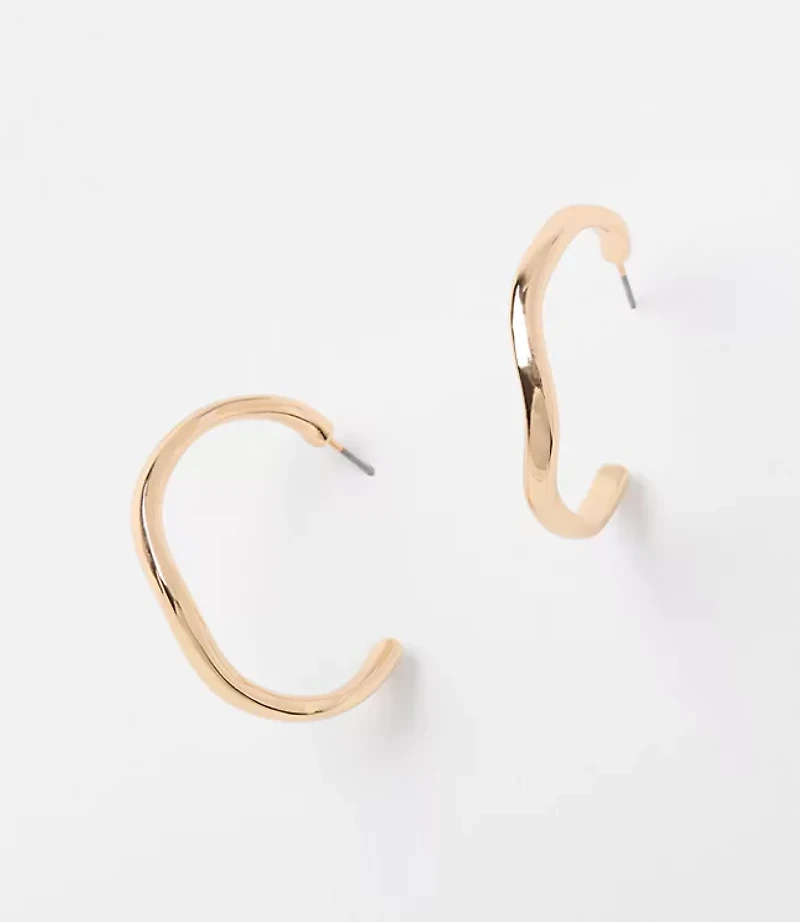 Molded Metal Hoop Earrings