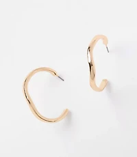 Molded Metal Hoop Earrings