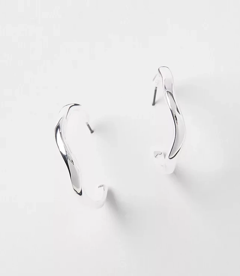 Molded Metal Hoop Earrings