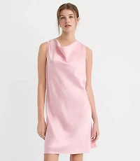 Satin Cowl Neck Bias Mini Dress