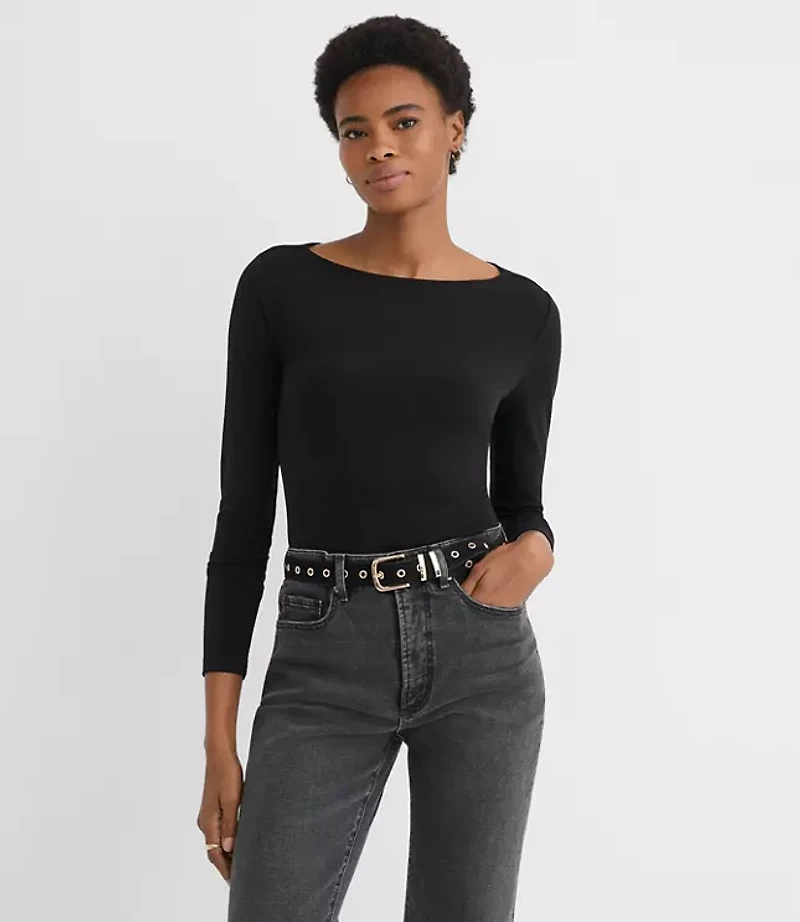 Crepe Jersey Draped Back Top