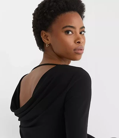 Crepe Jersey Draped Back Top