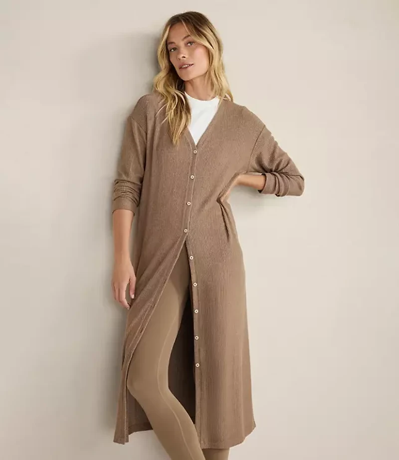 Haven Well Within Brushed Rib Knit Long Sleeve Duster