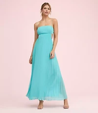 Lately Pleated Cutout Maxi Dress