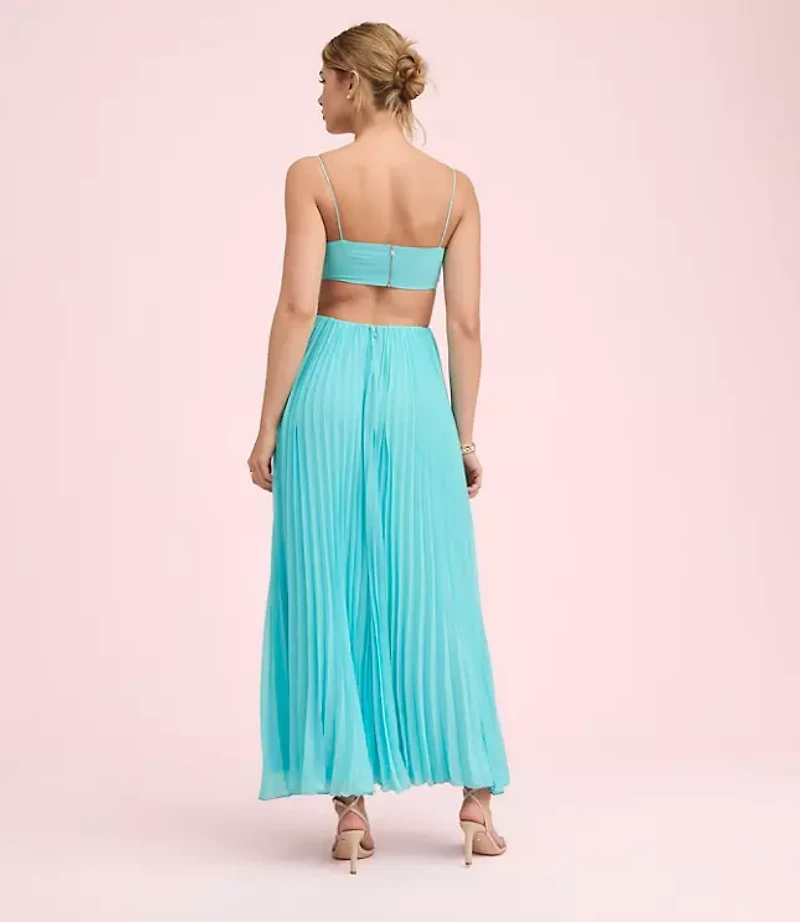 Lately Pleated Cutout Maxi Dress