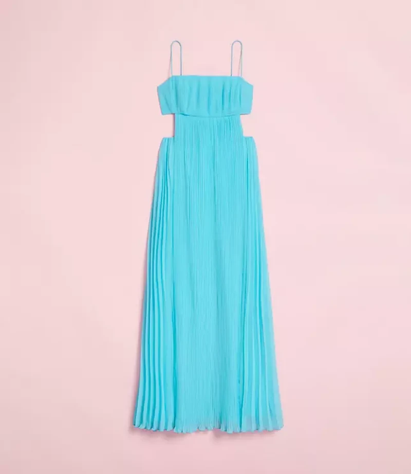 Lately Pleated Cutout Maxi Dress