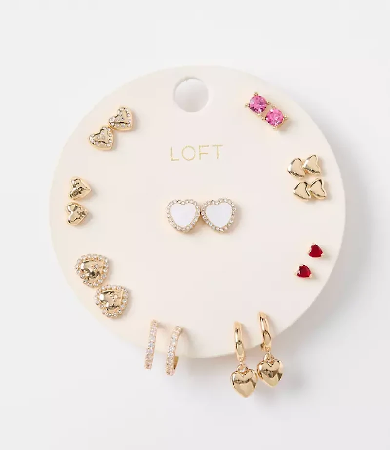 Heart Stud Earring Set