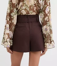 Round Buckle Belted Shorts