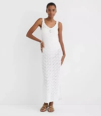 Petite LOFT Beach Stitchy V-Neck Maxi Sweater Dress