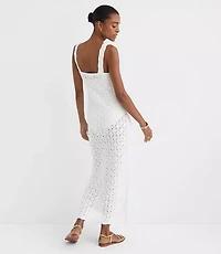 Petite LOFT Beach Stitchy V-Neck Maxi Sweater Dress