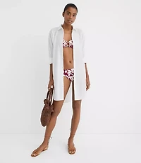 LOFT Beach Linen Cotton Swimsuit Coverup Shirt