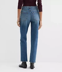 Rivete Petite Curvy High Rise Straight Jeans Echo Wash