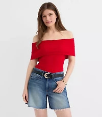 Ribbed Off The Shoulder Sweater