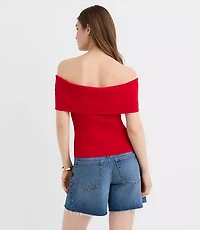 Ribbed Off The Shoulder Sweater