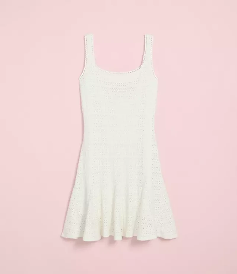 Lately Scalloped Pointelle Mini Dress