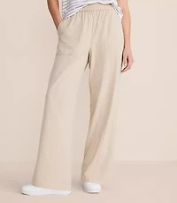 Petite Lou & Grey Zip Hem Wanderweave Wide Leg Pants