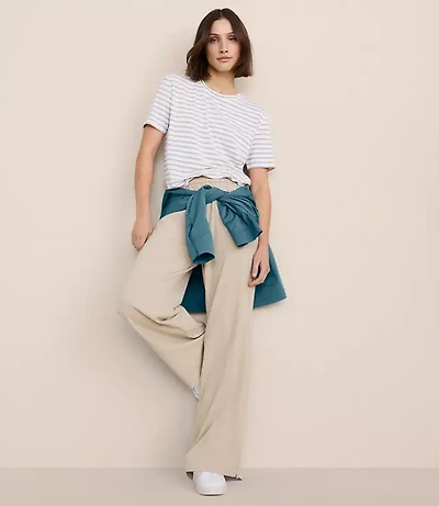 Petite Lou & Grey Zip Hem Wanderweave Wide Leg Pants