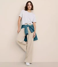 Petite Lou & Grey Zip Hem Wanderweave Wide Leg Pants