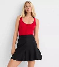 Side Zip Shorts Linen Blend