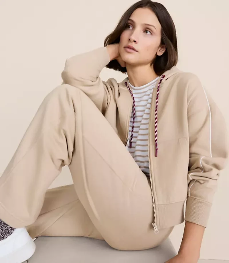 Petite Lou & Grey Piped Elite Fleece Zip Hoodie