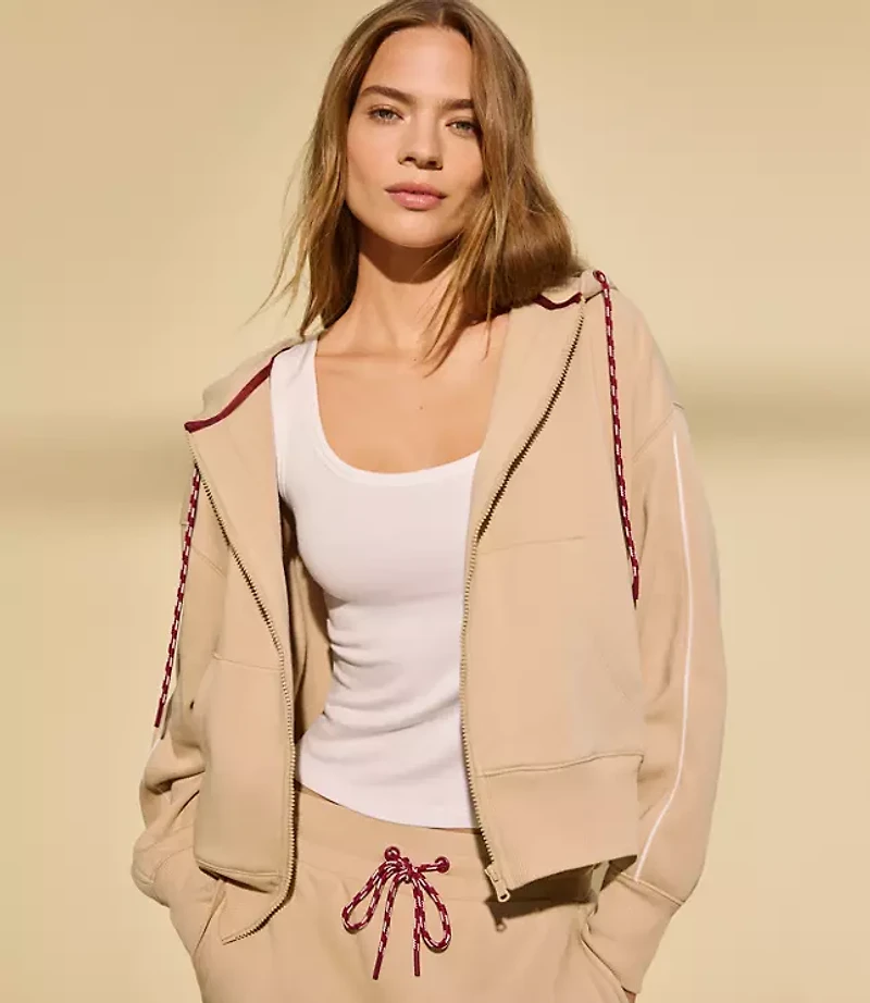 Petite Lou & Grey Piped Elite Fleece Zip Hoodie