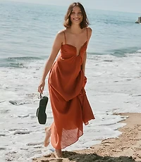 Petite LOFT Beach Hook Keyhole Maxi Dress