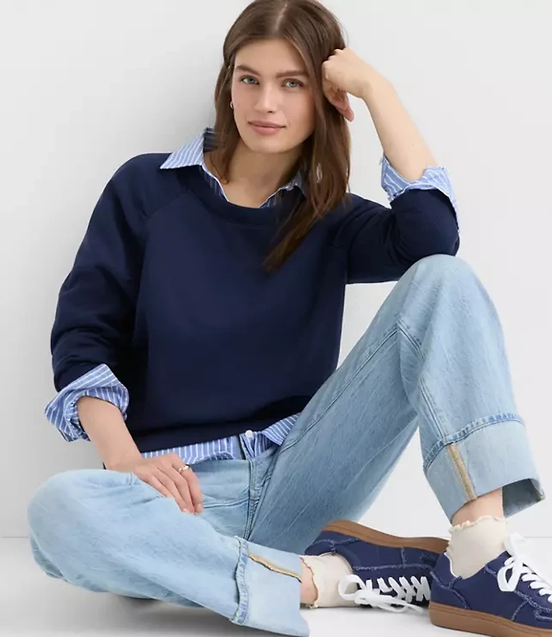 Petite Shirred Shoulder Sweatshirt