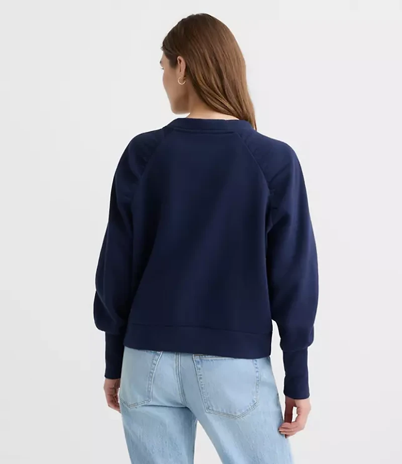 Petite Shirred Shoulder Sweatshirt