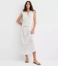 Petite LOFT Beach Crochet Trim Maxi Dress