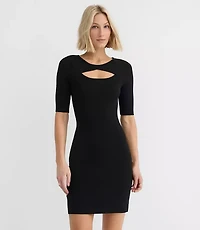 Petite Cutout Mini Sweater Dress