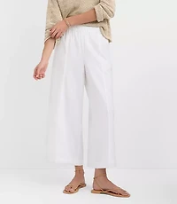 Breezy Wide Leg Crop Pants Linen Cotton