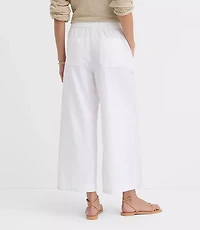 Breezy Wide Leg Crop Pants Linen Cotton
