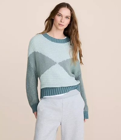 Petite Lou & Grey Colorblock Mixed Stitch Sweater