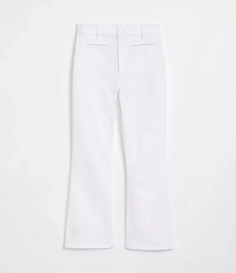 Rivete Petite Welt Pocket High Rise Kick Crop Jeans White