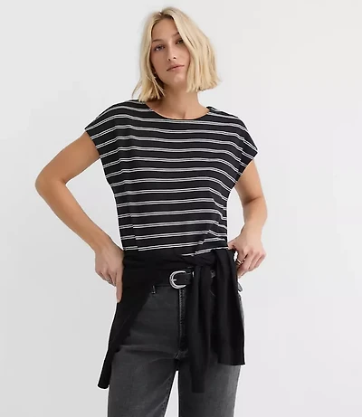 Petite Striped Modern Wedge Tee