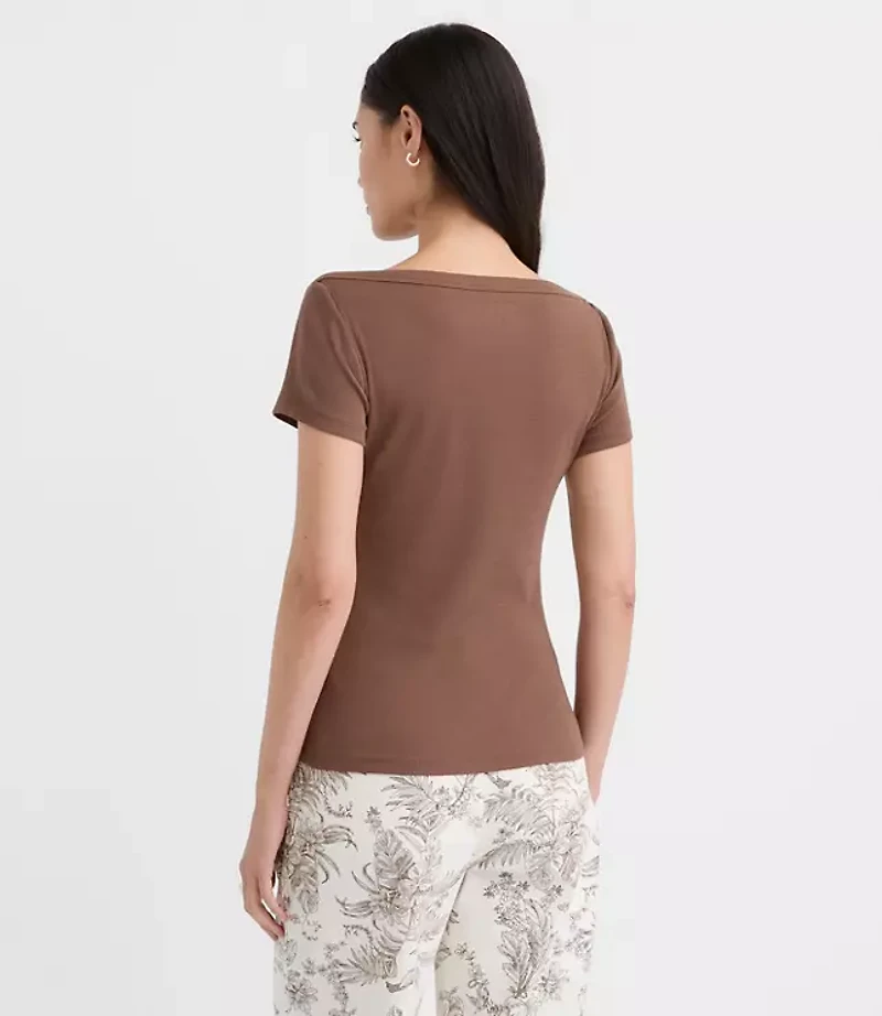 Perfect Ribbed Envelope Neck Tee