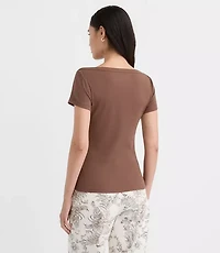 Perfect Ribbed Envelope Neck Tee
