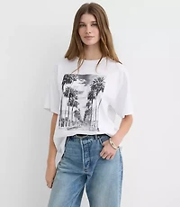 Petite Palm Tree Everyday Crew Tee