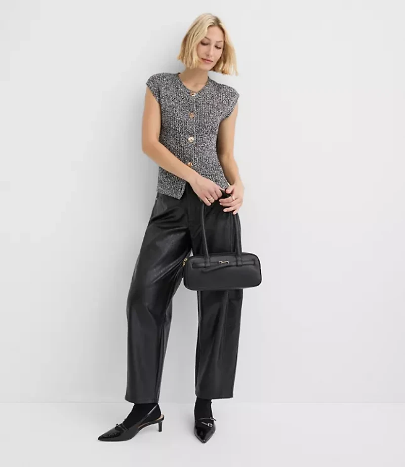 Hammered Metallic Button Sweater Vest