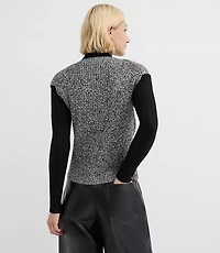 Hammered Metallic Button Sweater Vest