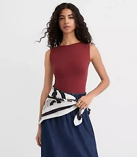 Scoop Back Boatneck Tank Top