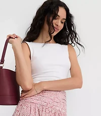 Scoop Back Boatneck Tank Top