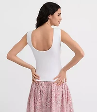 Scoop Back Boatneck Tank Top