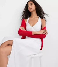 Linen Cotton Midi Pocket Halter Dress