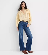 Petite Floral Balloon Sleeve Blouse