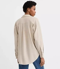 Crosshatch Linen Cotton Everyday Oversized Pocket Shirt