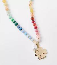 Rainbow Clover Pull Tie Necklace