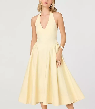 Astr The Label Meana V-Neck Halter Mini Dress